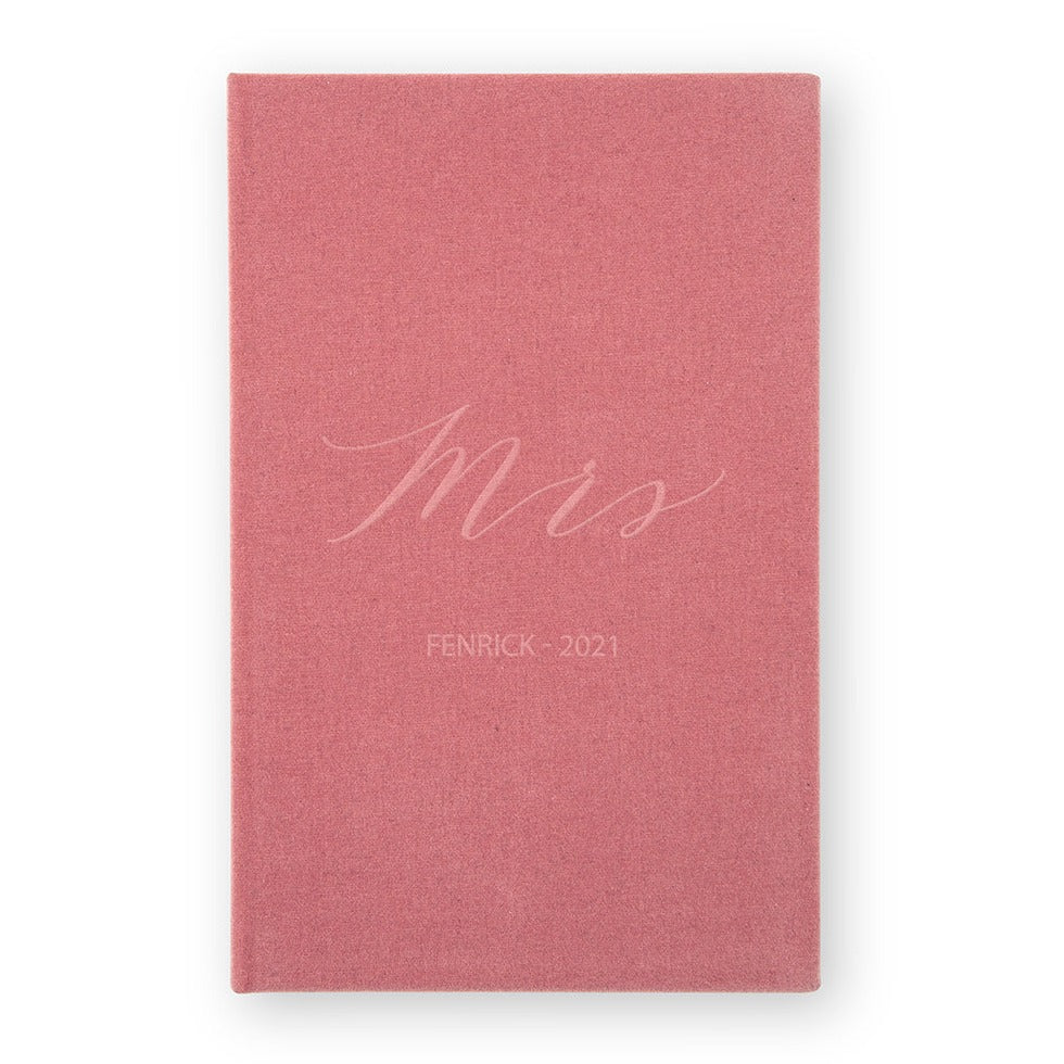 Pink velvet pocket notebook