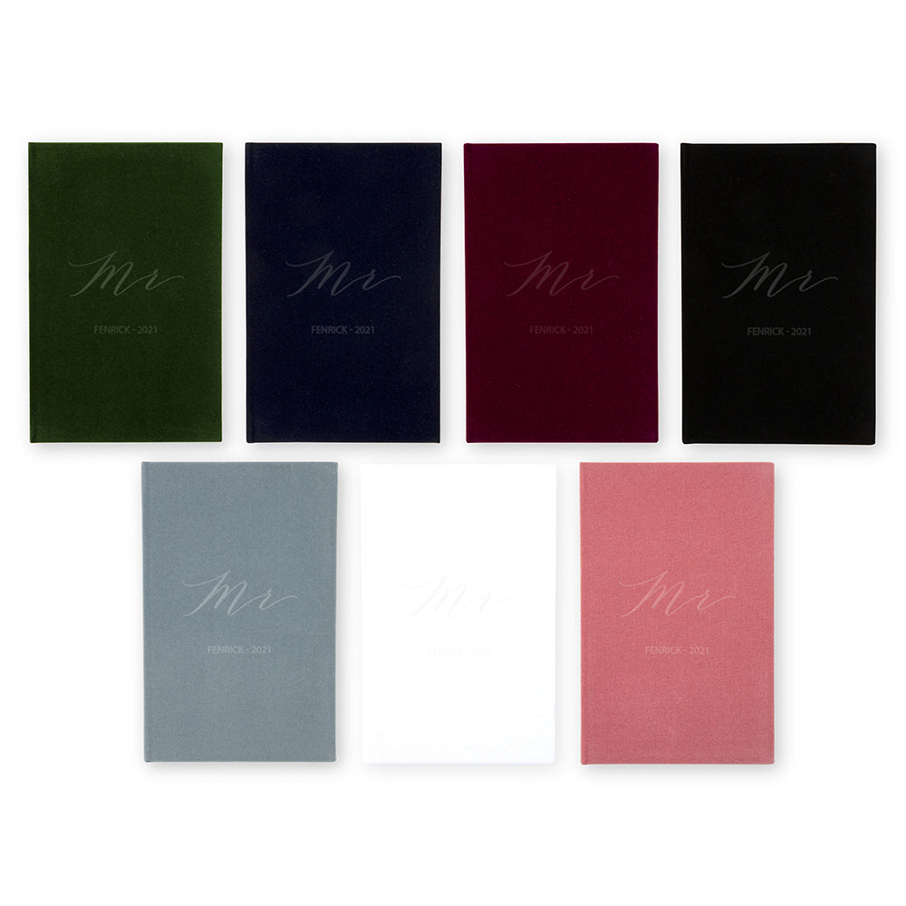 7 color option sof velvet vow pocke notebooks