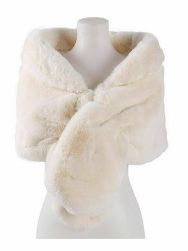 Ivory Oversized Faux Fur Shawl Wrap Winter Wedding