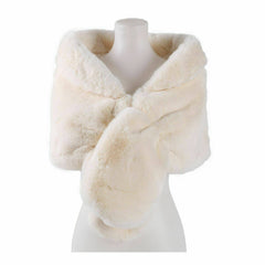 Ivory Oversized Faux Fur Shawl Wrap Winter Wedding