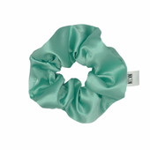 Teal Satin Scrunchies