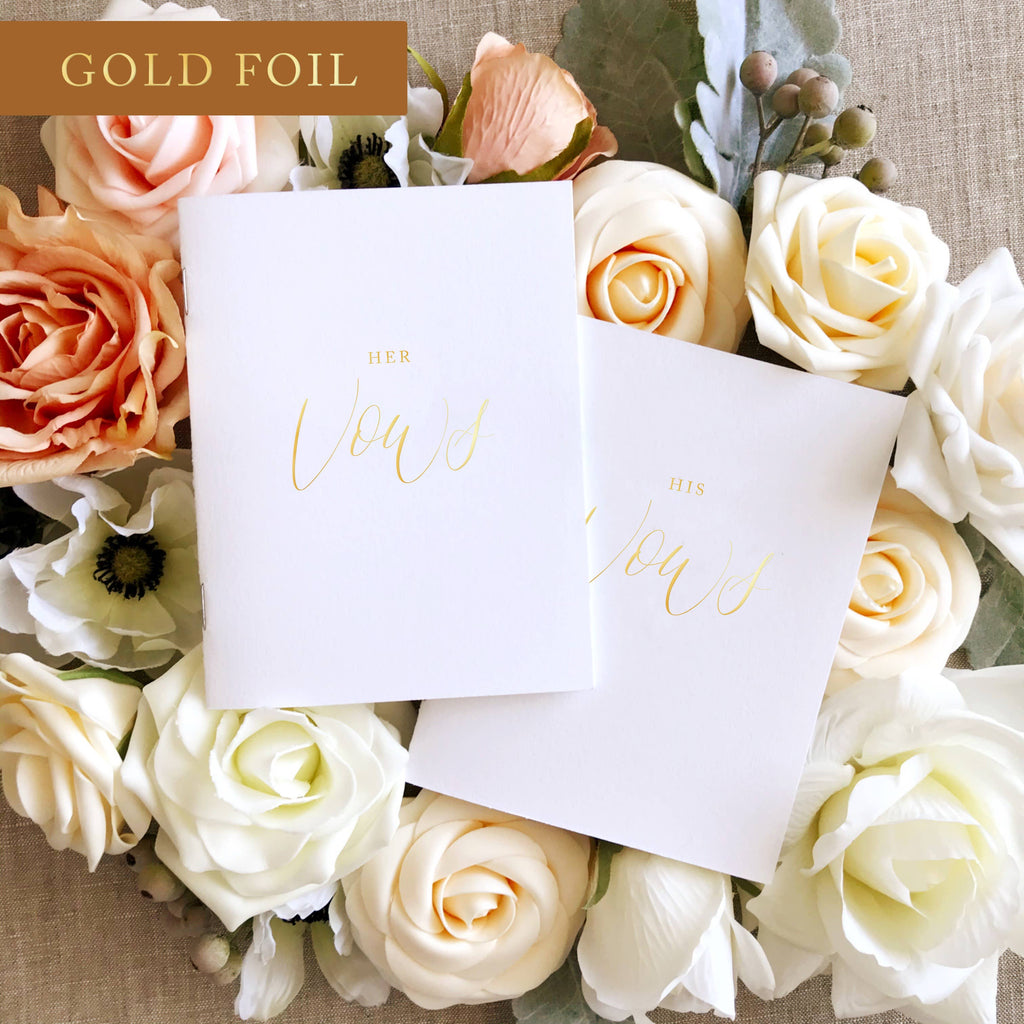 Gold Foil Vow Books – Set of 2 - NKIN