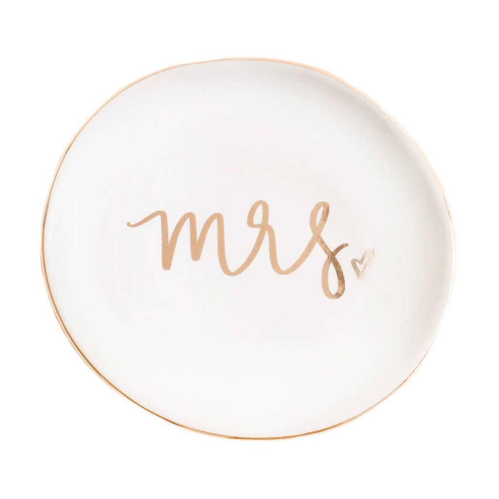 Mrs. Jewelry White & Gold Dish - NKIN