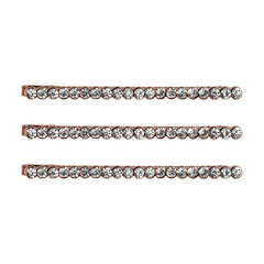 Rhinestones Metal Hair Clip Rose Gold - NKIN