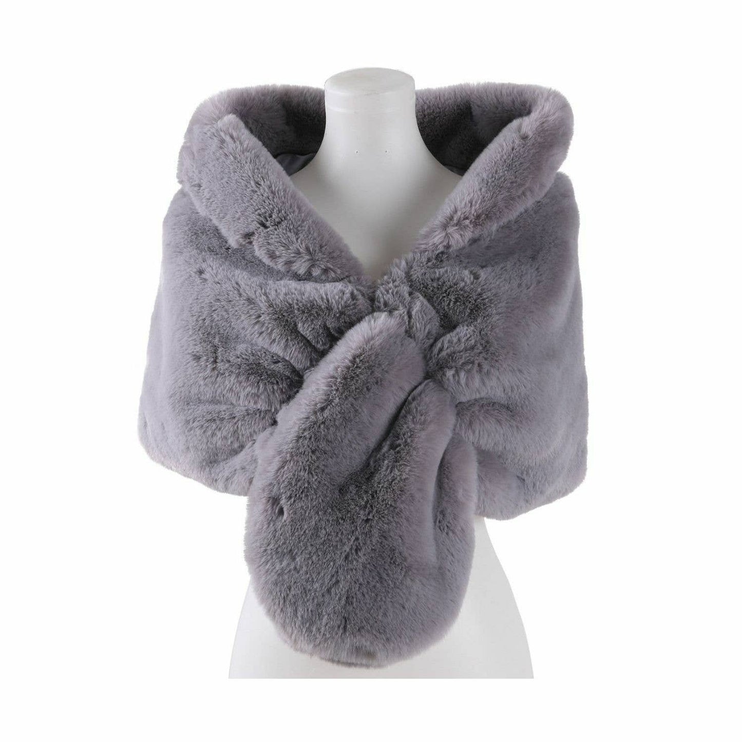 Grey Faux Fur Winter Wedding Wrap