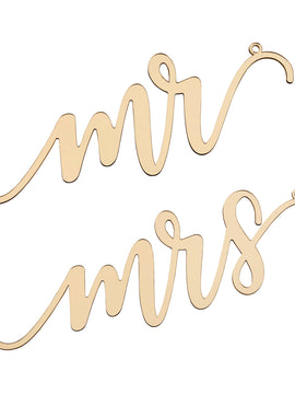 Gold Laser Cut Mr and Mrs Chair Signs