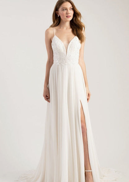 Jenny Yoo dress Andrews in a Size 10. Front View.