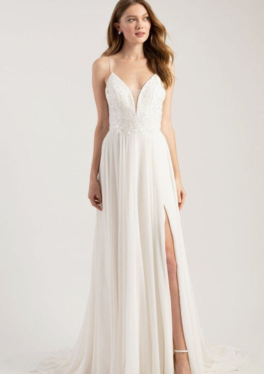 Jenny Yoo dress Andrews in a Size 10. Front View.