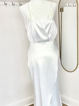 Little White Satin Dress Gemma Ivory (S,M,L,XL,2XL)