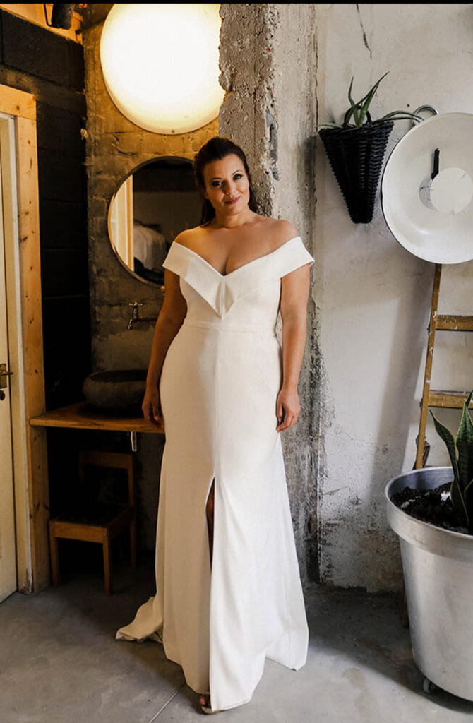 Full wedding dress view of ivory francis by studio levana
