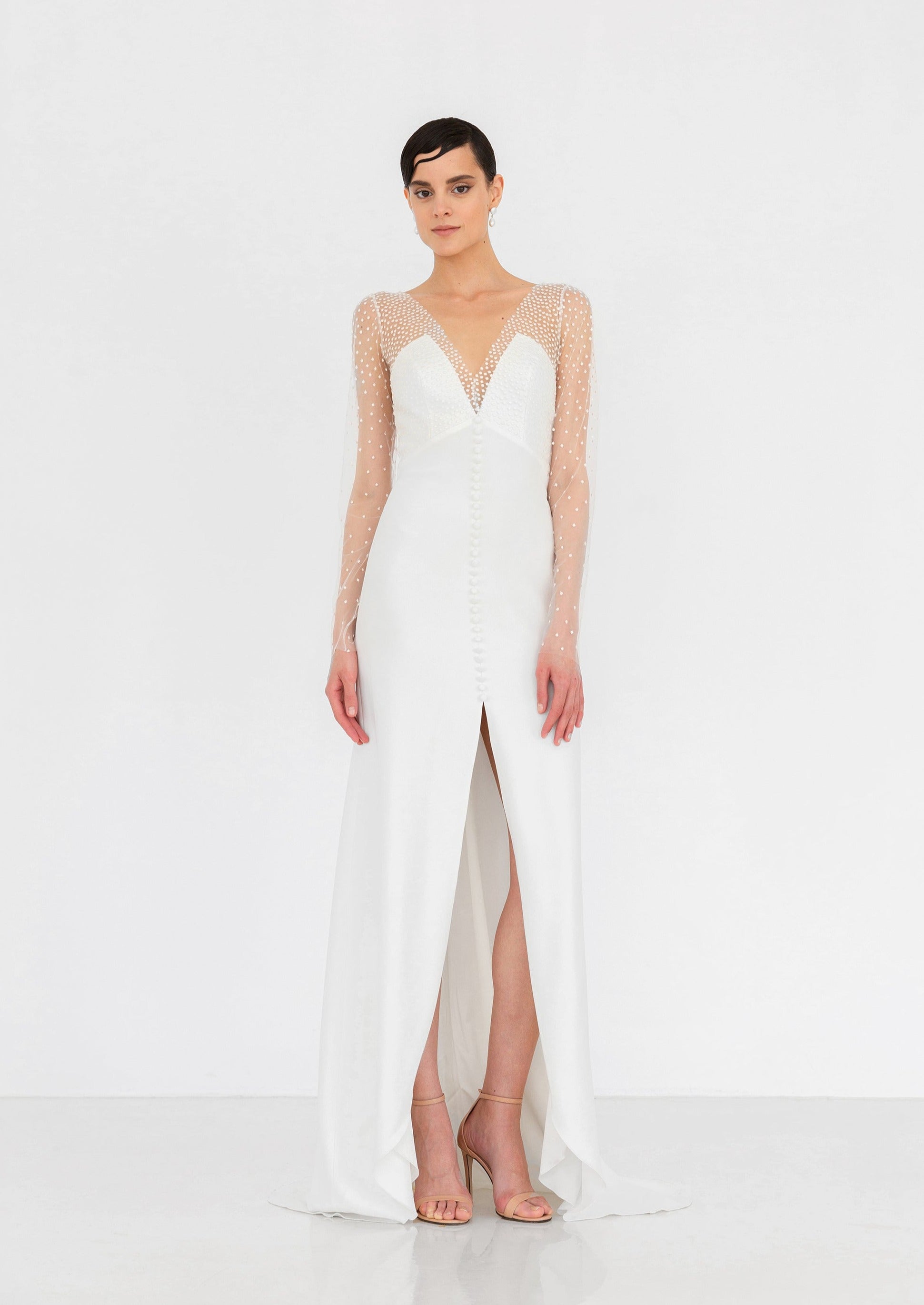 Nicole by Divine Atelier in size 12 - full body front view.