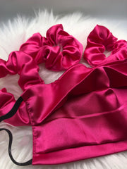 Hot Pink Satin Scrunchies - NKIN