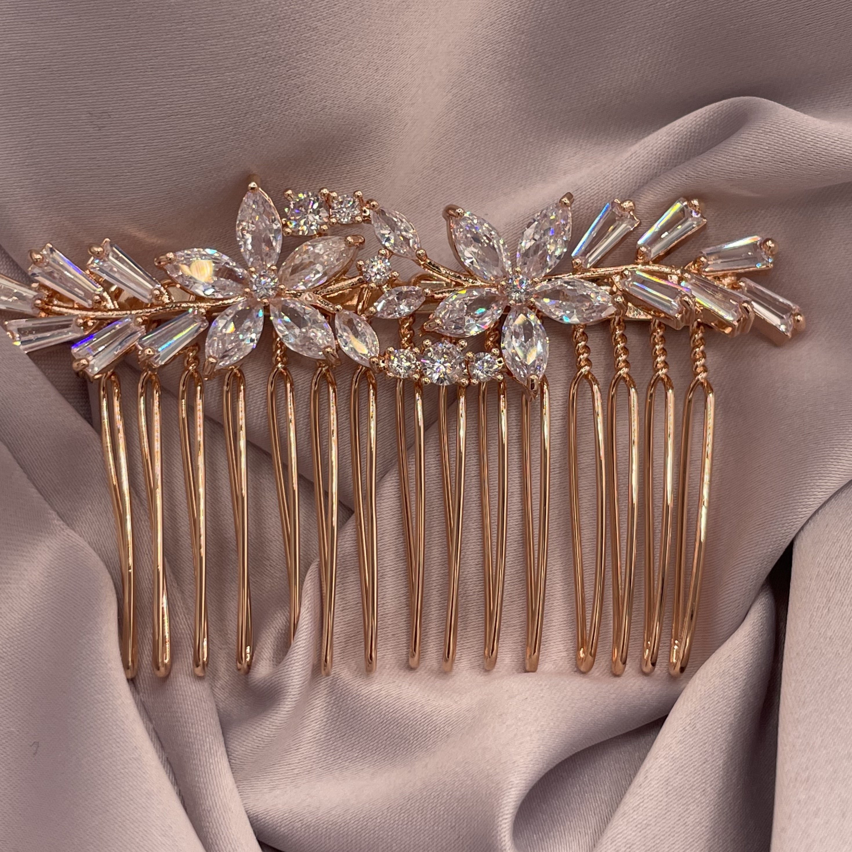 Sparkly Two tone Bridal Comb - NKIN