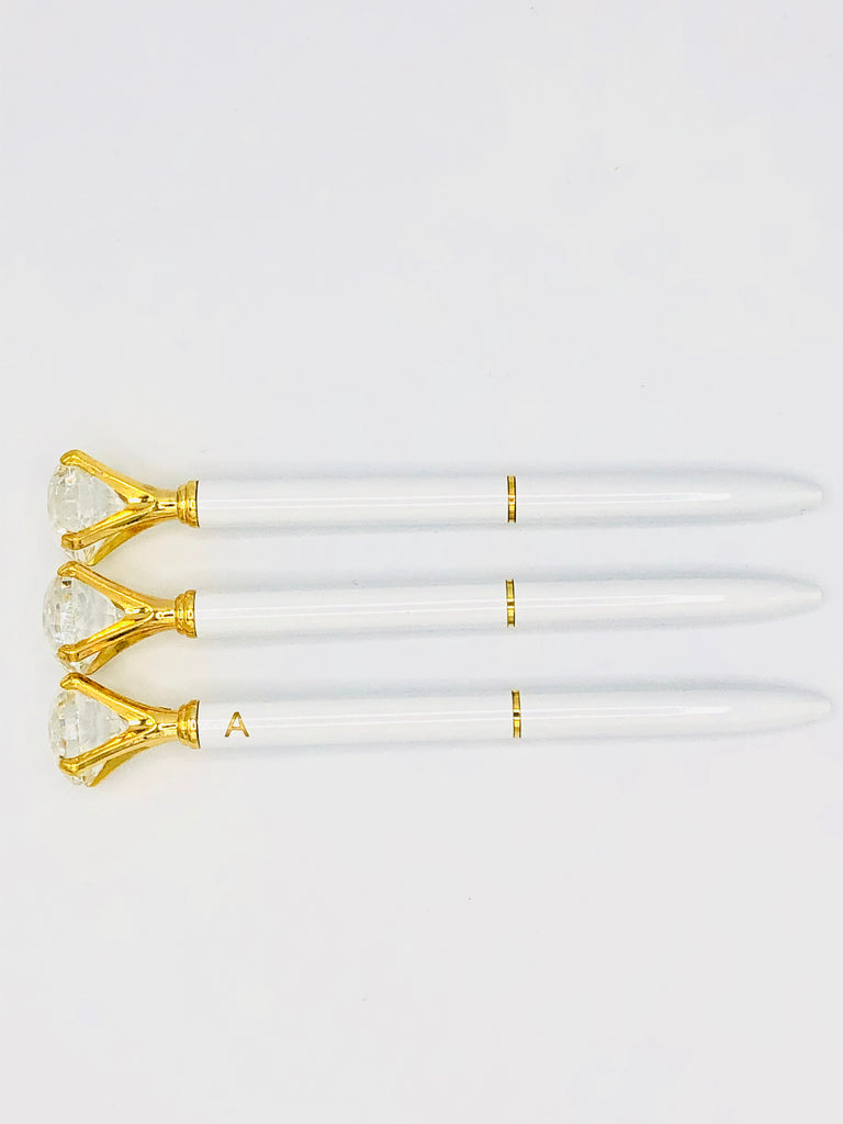 White and Gold Diamond Pen - NKIN