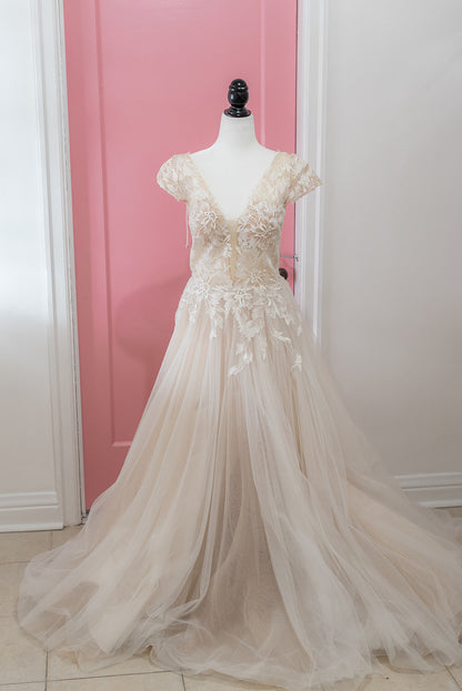 Calla Blanche Cap Sleeve A Line  (Size 10) - NKIN