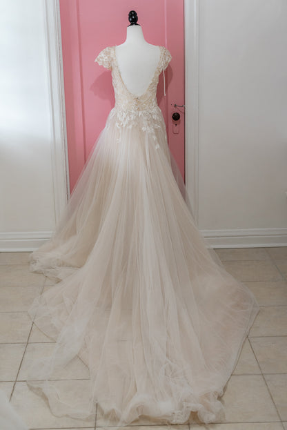 Calla Blanche Cap Sleeve A Line  (Size 10) - NKIN