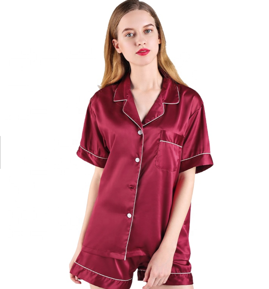 Burgundy PJ Set Bridesmaid Getting Ready Outfit Red Bridal Party S NO NO