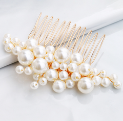 Gold Pearl Hair Comb Set - NKIN