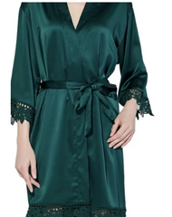 Emerald/Forest Green Chunky Lace Robe - NKIN
