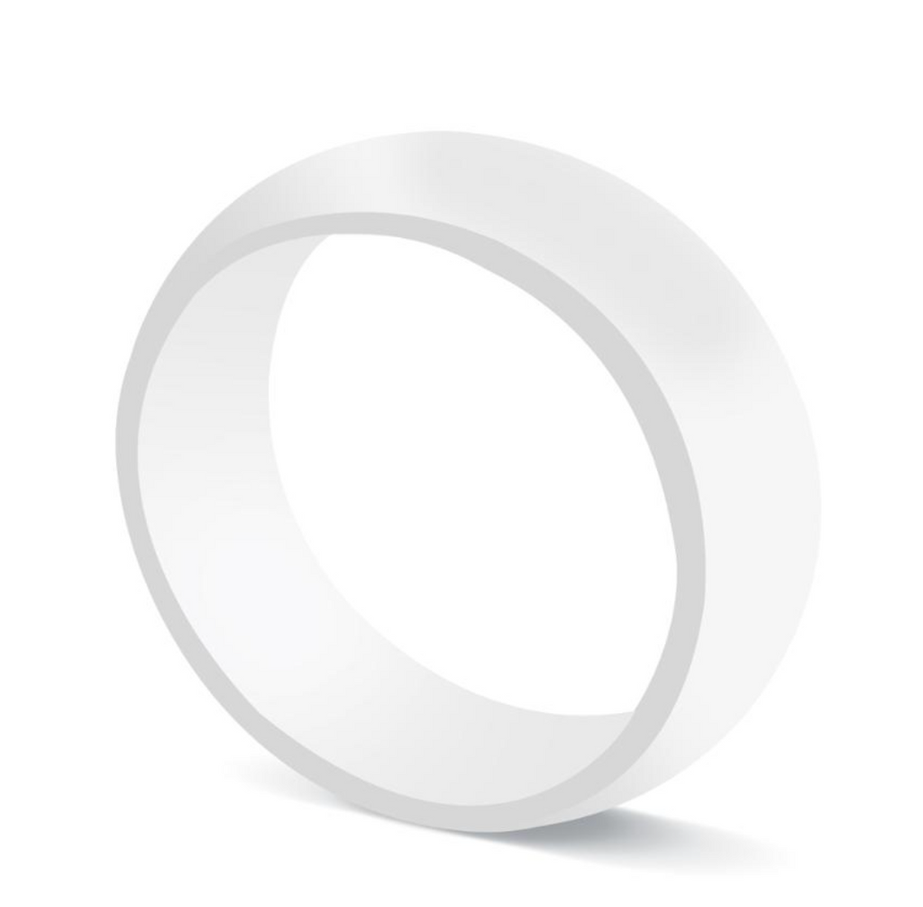White Men's Silicone Wedding Ring/Engagement Ring - NKIN