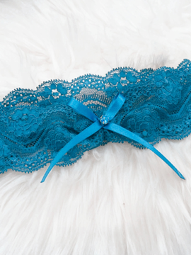 Turquoise Ribbon Garter