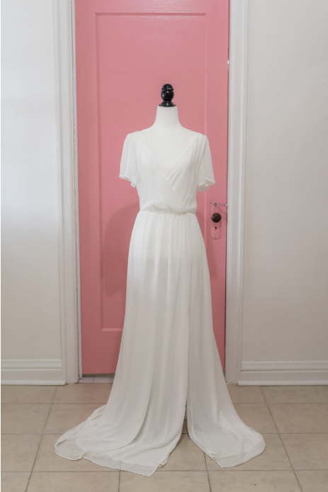 Little White Chiffon Dress Nora Ivory (S,M,L,XL,2XL) - NKIN