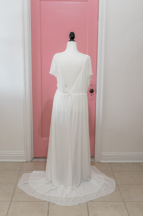 Little White Chiffon Dress Nora Ivory (S,M,L,XL,2XL) - NKIN