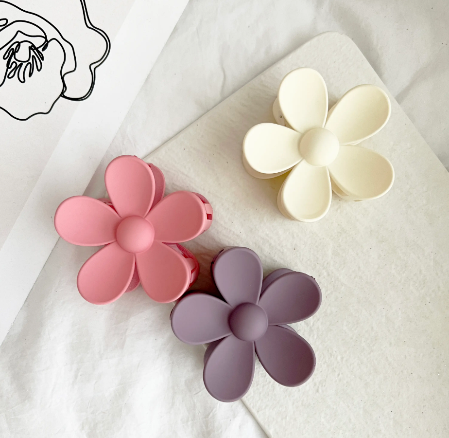Ivory hair flower online clip
