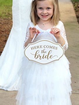 Here Comes the Bride Flower Girl Ring Bearer Sign