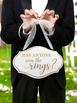 Ring Bearer Pillow Alternative Where are the Rings Sign