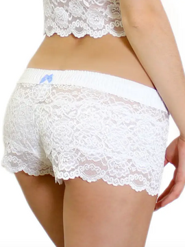 White Lace Boxers with White thick Band