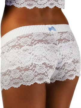 White Lace Boxers with White thick Band