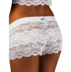 White Lace Boxers with White thick Band