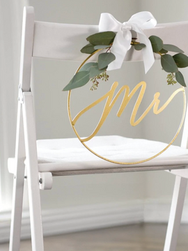 Mr & Mrs Gold or Silver Chair Signs