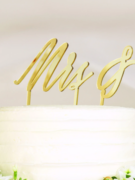 Mr & Mrs Cake Topper-Gold