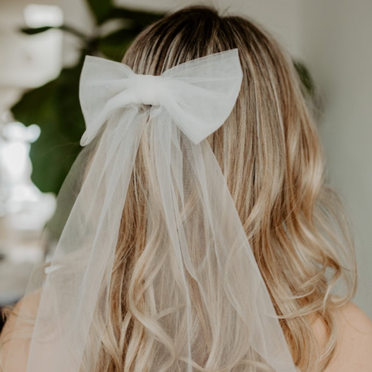 Plain Tulle Bow Veil