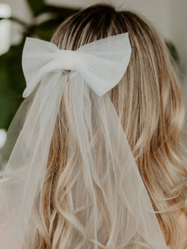 Plain Tulle Bow Veil