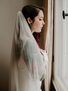 Pleated Light Ivory Accordion Veil