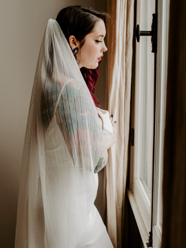 Pleated Light Ivory Accordion Veil