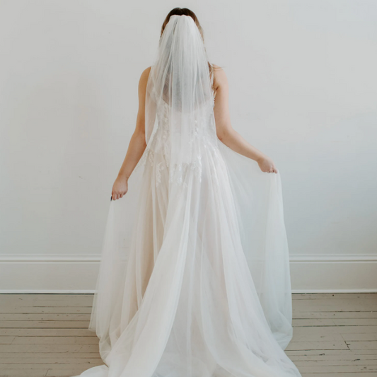 Cathedral Length Raw Edge Veil