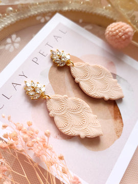 The Ava Pink and Gold Clay Earrings