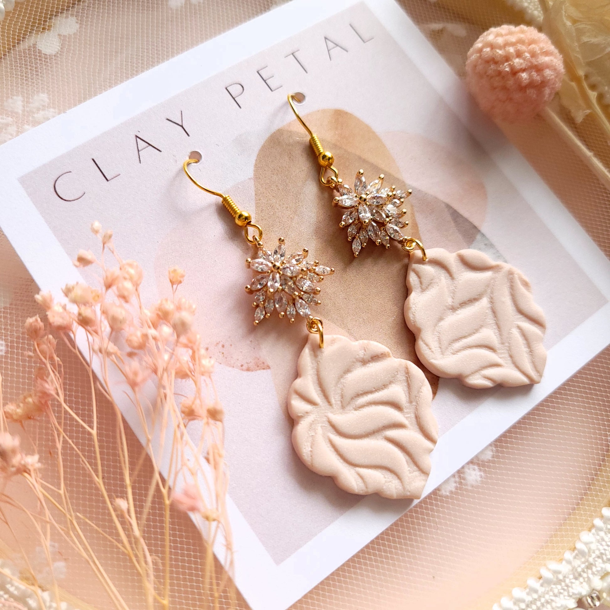 The Elena Pink Clay Earrings - NKIN