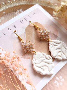 The Elena Bridal Collection Gold Plated Clay Pearl Earrings