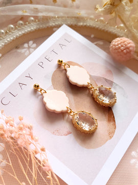 The Seraphina Pink Teardrop Clay Earrings