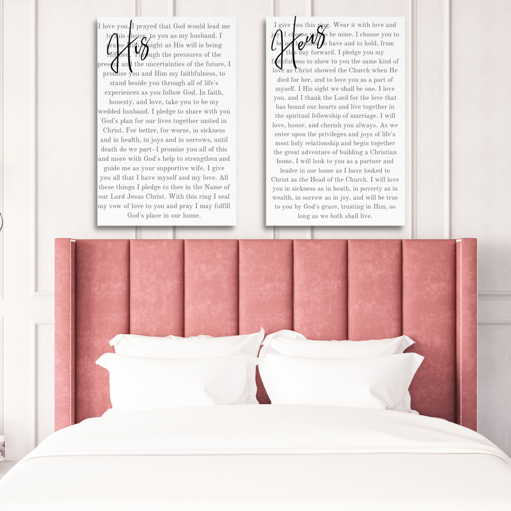 His & Hers Vow Canvases - NKIN