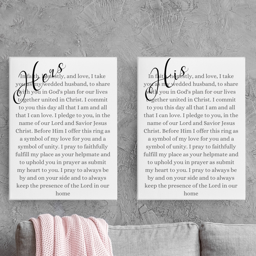 His & Hers Vow Canvases - NKIN