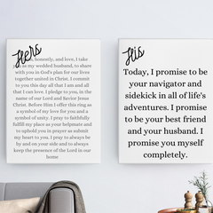 His & Hers Vow Canvases - NKIN