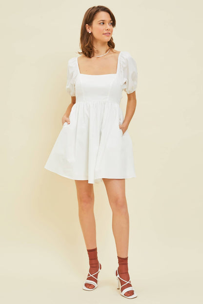 The "Elina" - Puff Sleeve Babydoll Dress