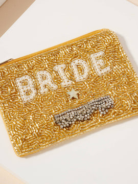 BRIDE Gold Beaded Coin Purse