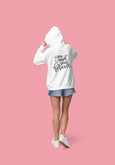 White hoodie with 